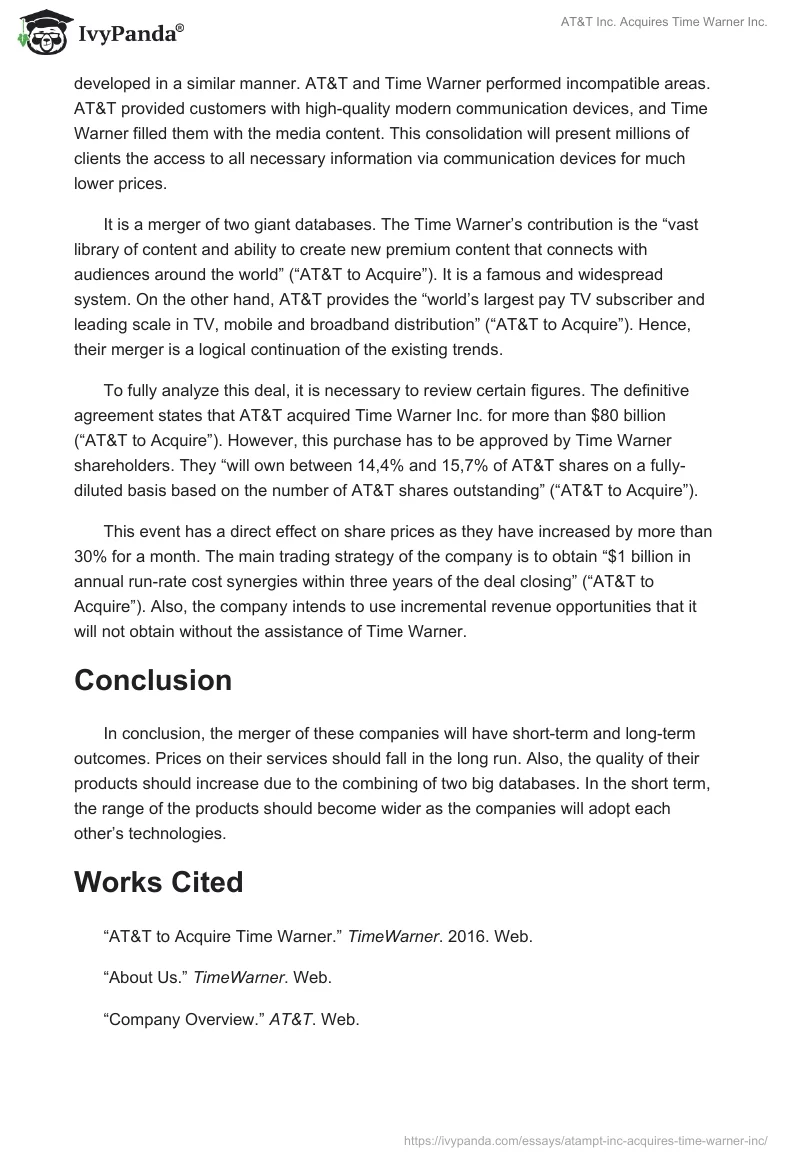 AT&T Inc. Acquires Time Warner Inc.. Page 2