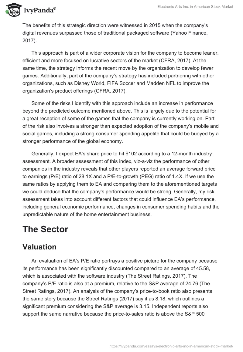 Electronic Arts Inc. in American Stock Market. Page 5