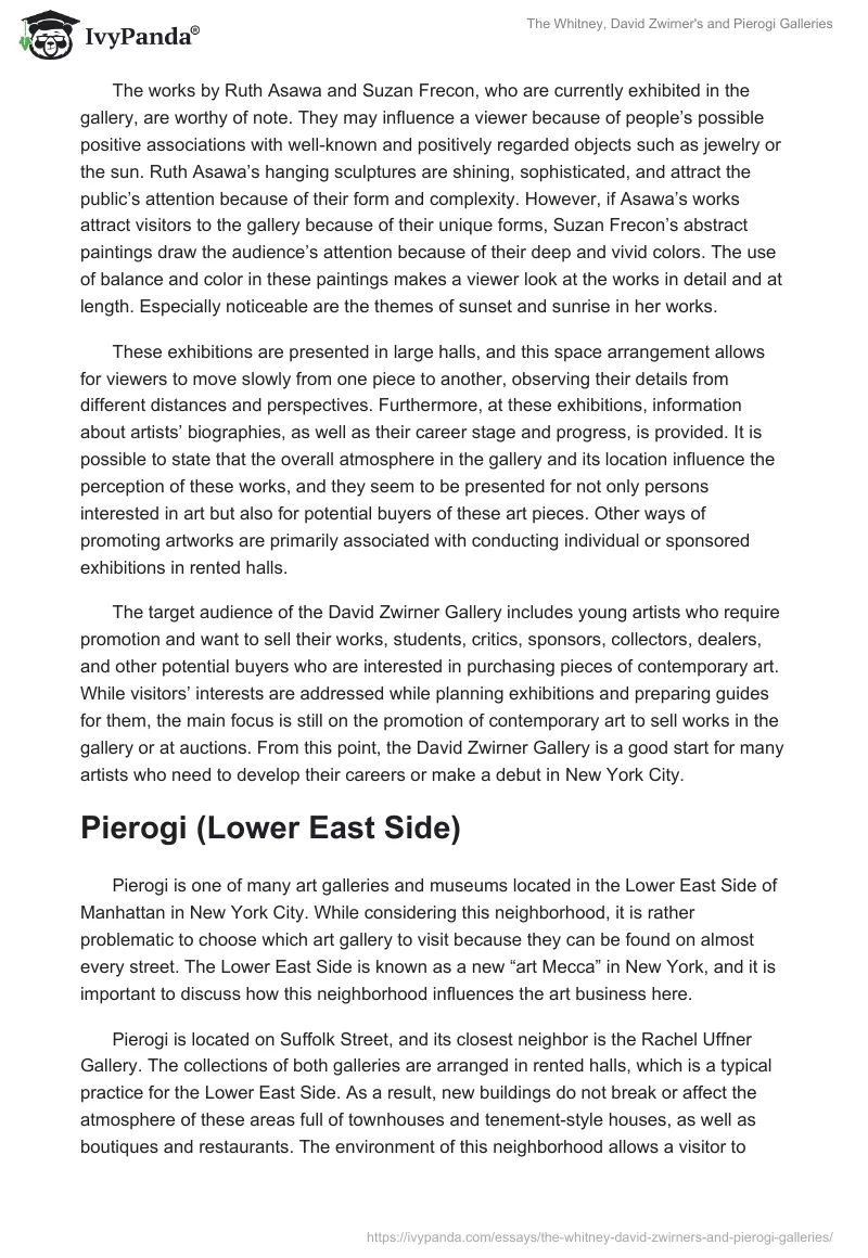 The Whitney, David Zwirner's and Pierogi Galleries. Page 3