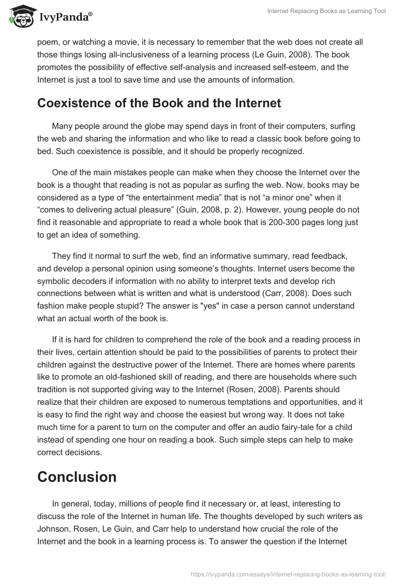 Internet Replacing Books as Learning Tool. Page 4