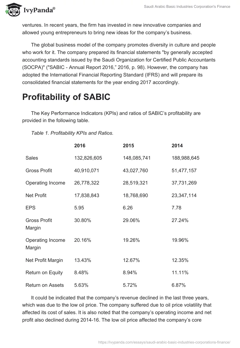 Saudi Arabic Basic Industries Corporation's Finance. Page 2