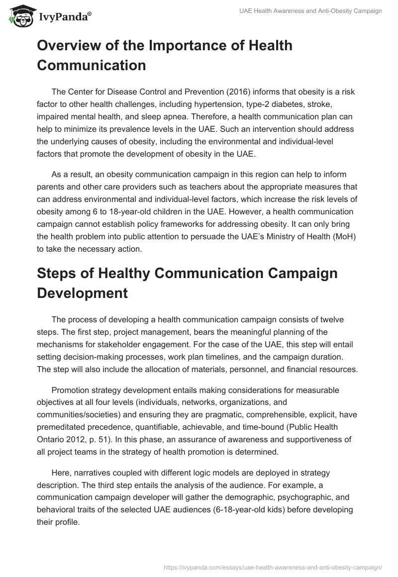 UAE Health Awareness and Anti-Obesity Campaign. Page 2