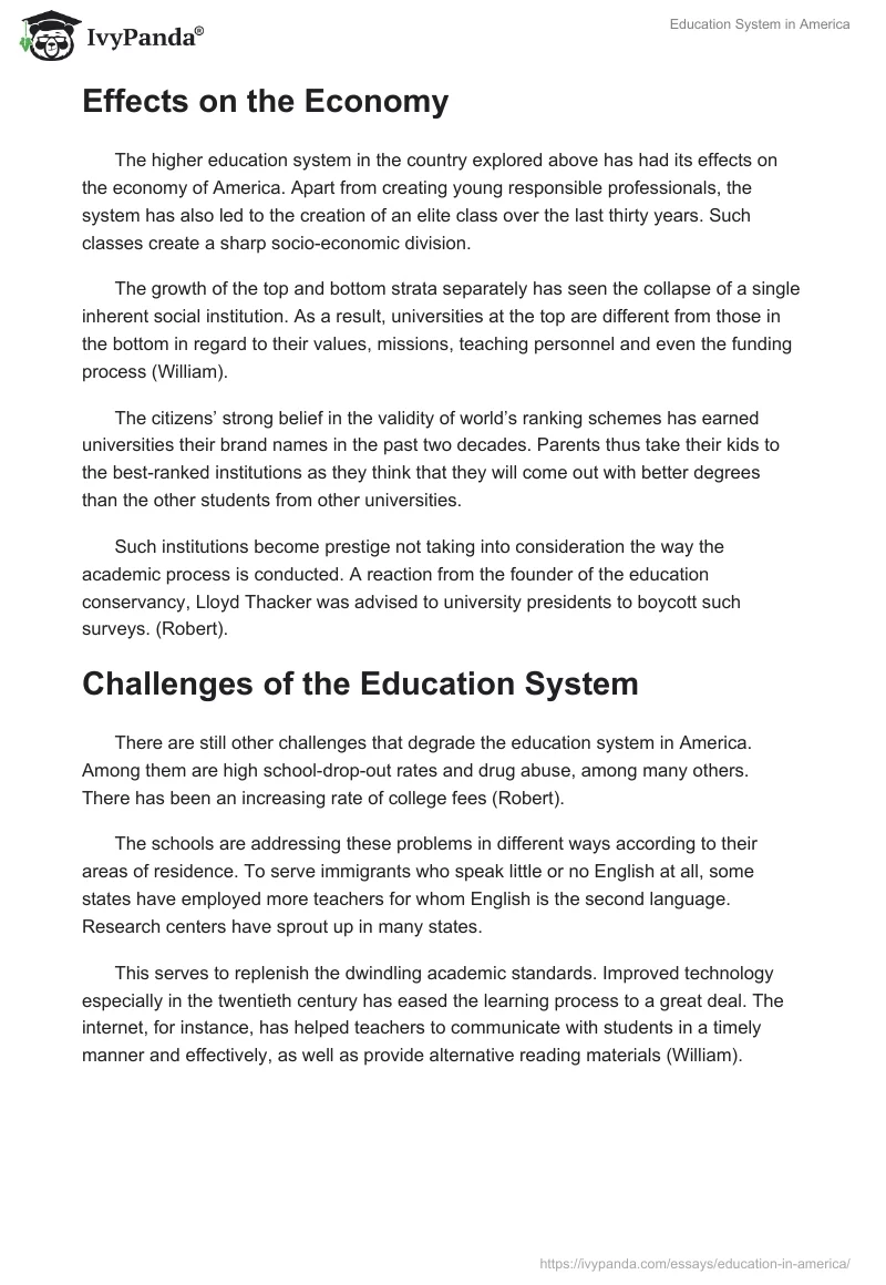 Education System in America. Page 3