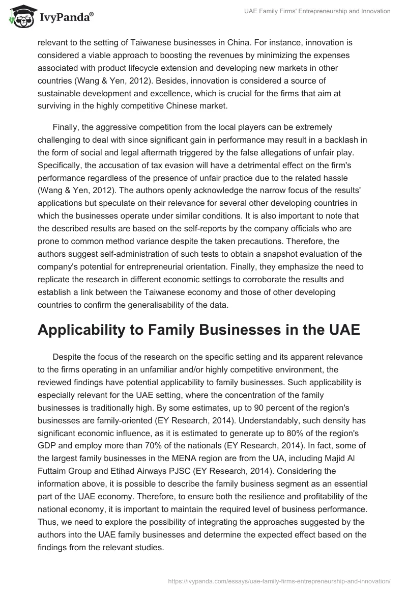 UAE Family Firms' Entrepreneurship and Innovation. Page 5