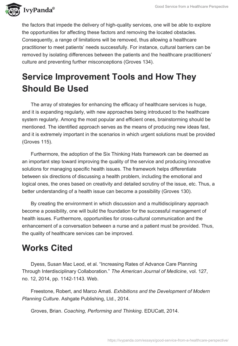 Good Service from a Healthcare Perspective. Page 3