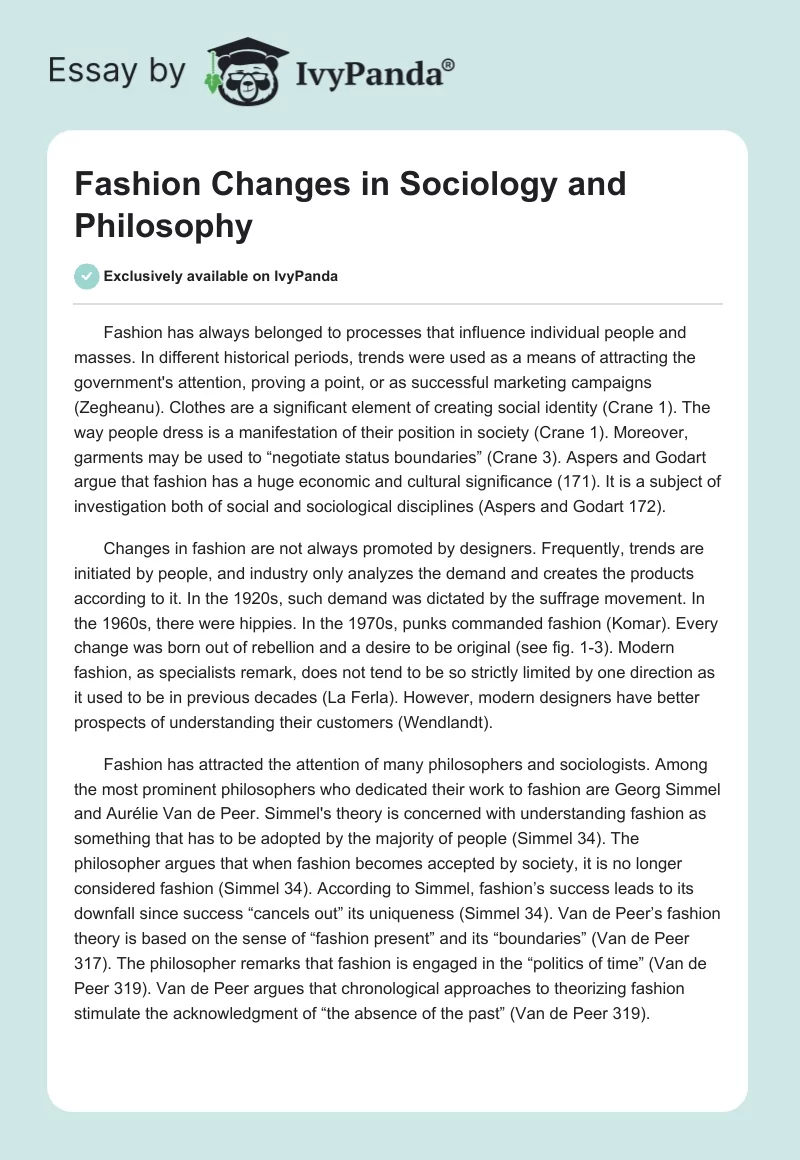 Fashion Changes in Sociology and Philosophy. Page 1