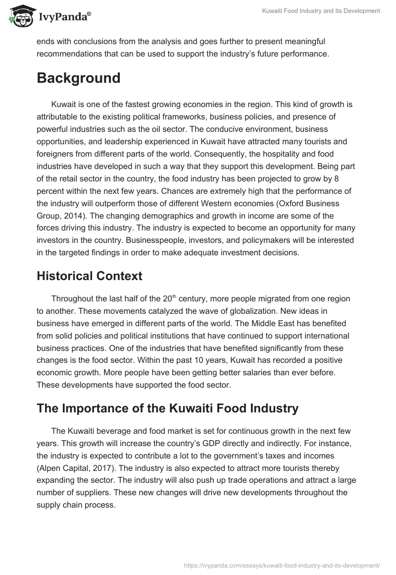 Kuwaiti Food Industry and Its Development. Page 2