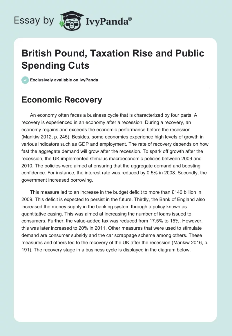 British Pound, Taxation Rise and Public Spending Cuts. Page 1