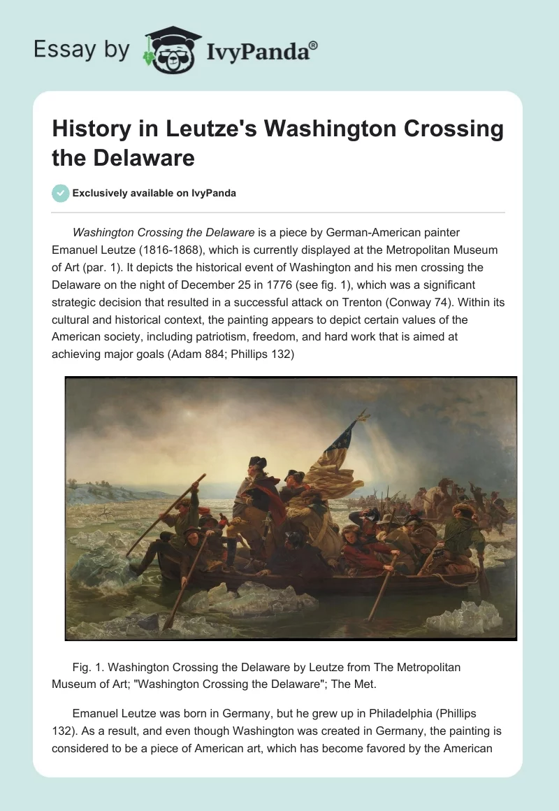 History in Leutze's Washington Crossing the Delaware. Page 1