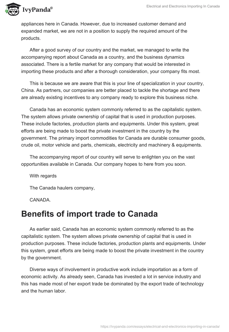 Electrical and Electronics Importing In Canada. Page 3