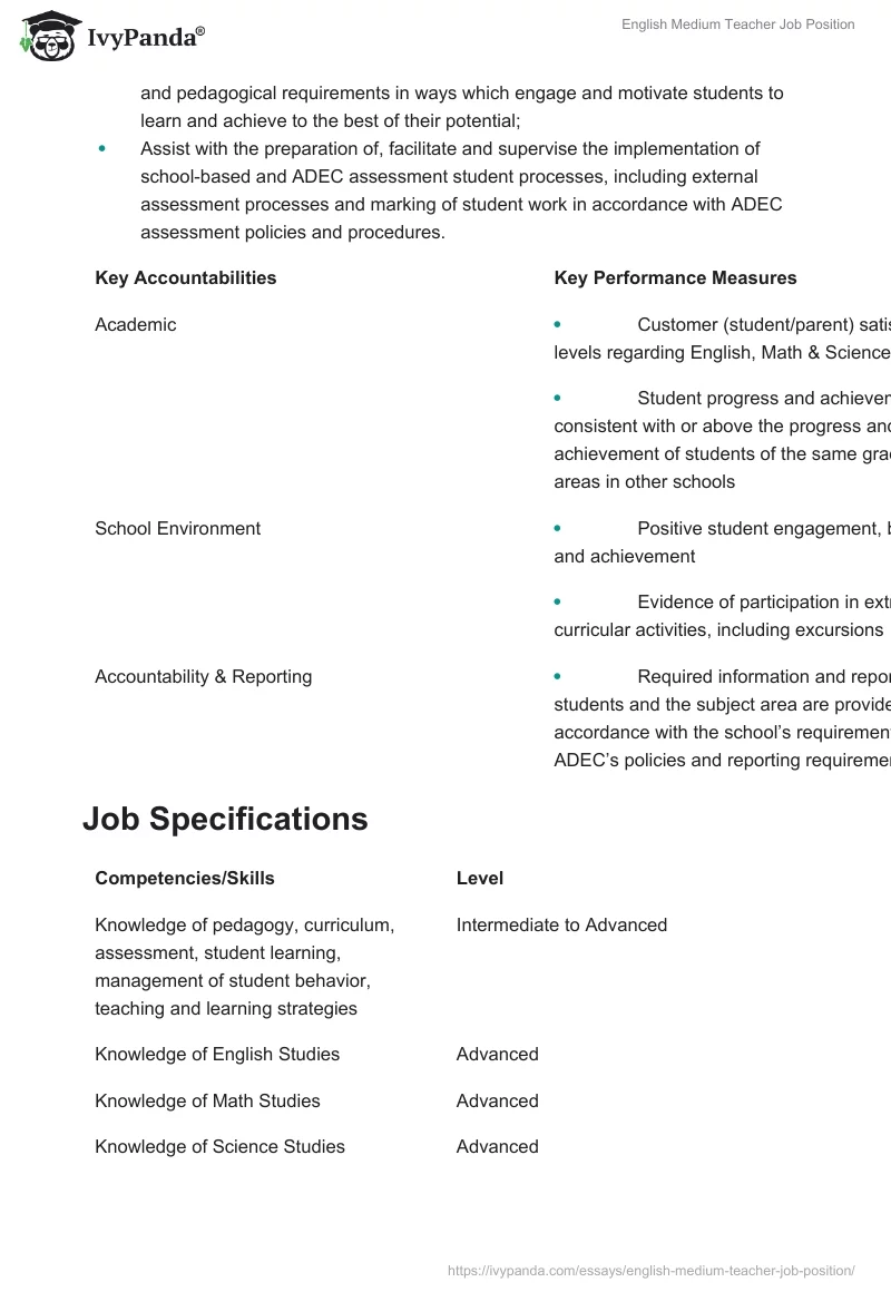 English Medium Teacher Job Position. Page 3
