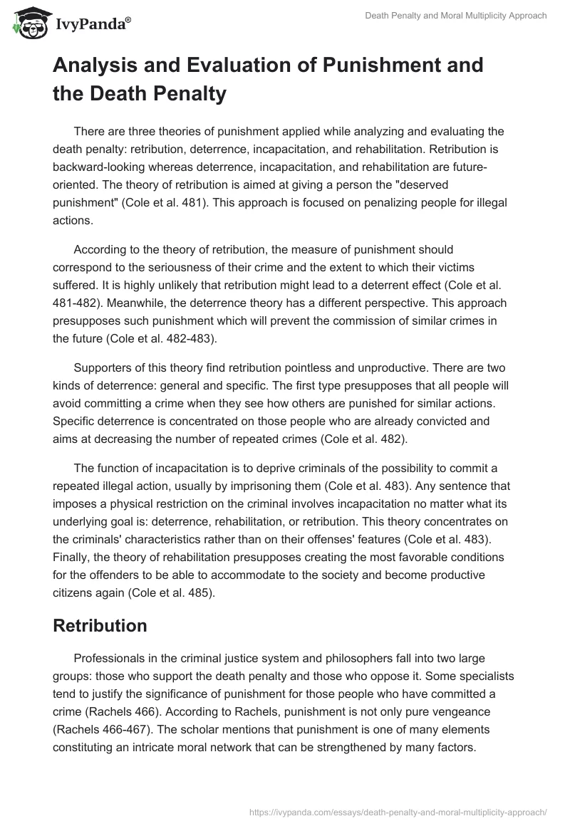 Death Penalty and Moral Multiplicity Approach. Page 4