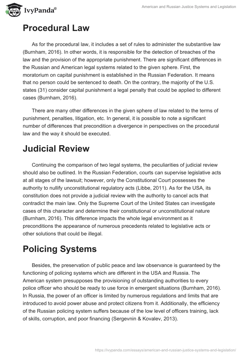 American and Russian Justice Systems and Legislation. Page 2