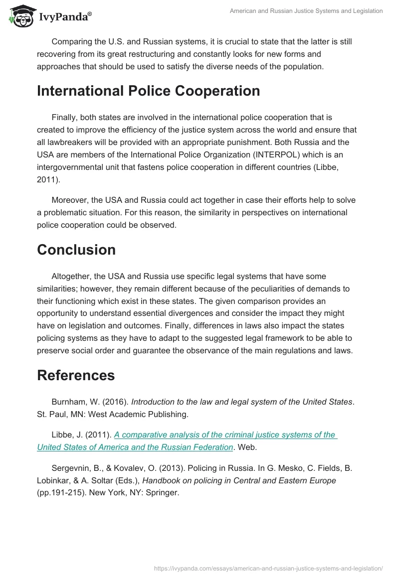 American and Russian Justice Systems and Legislation. Page 3