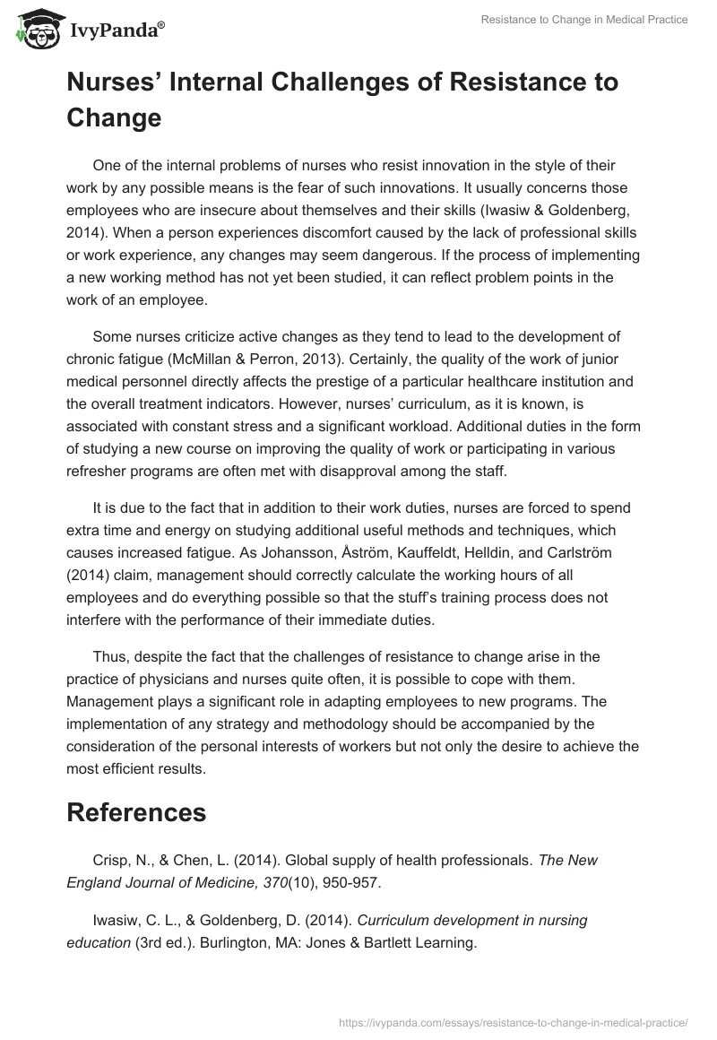 Resistance to Change in Medical Practice. Page 2