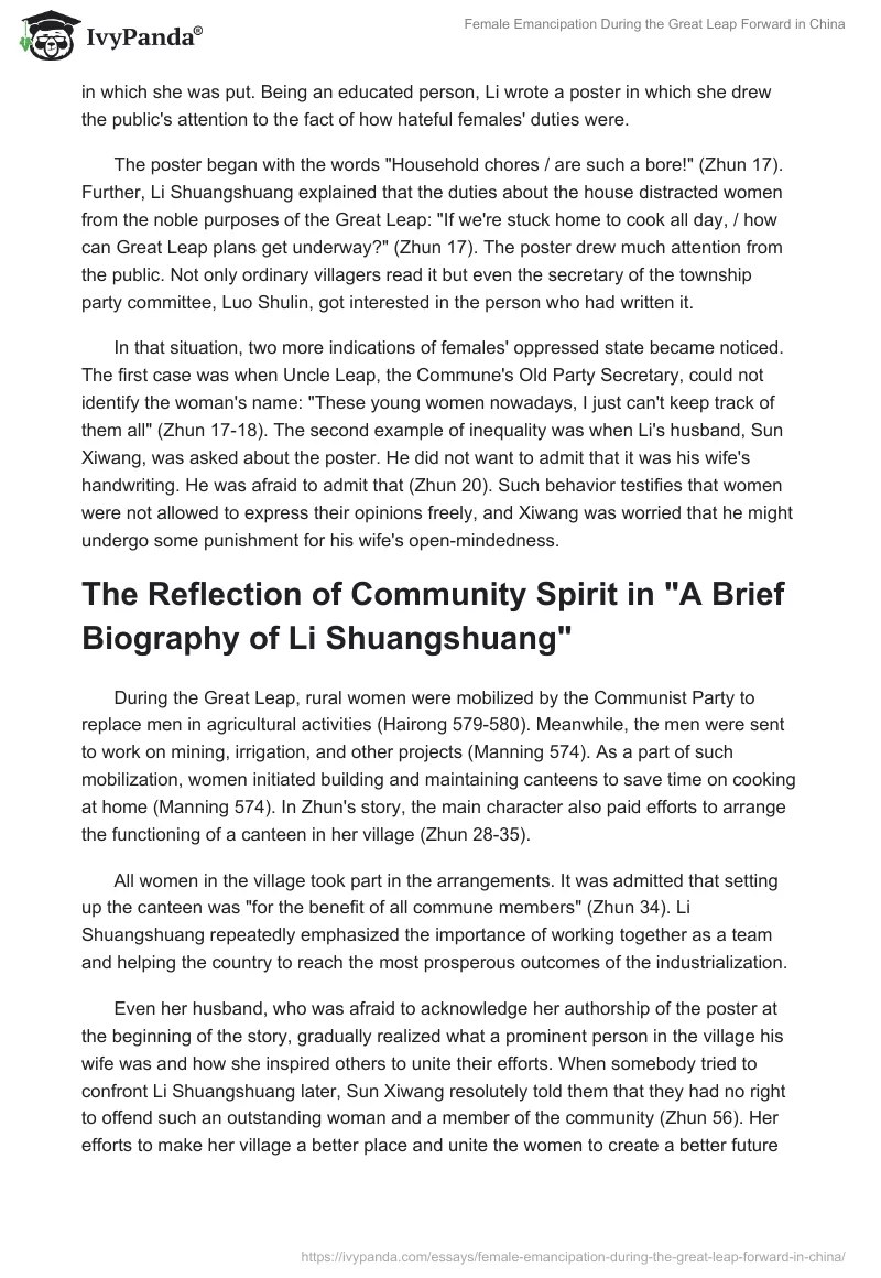 Female Emancipation During the Great Leap Forward in China. Page 3
