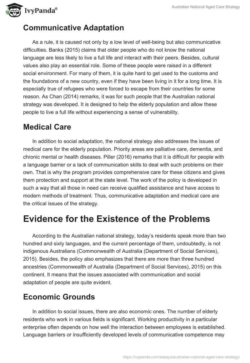 Australian National Aged Care Strategy. Page 2