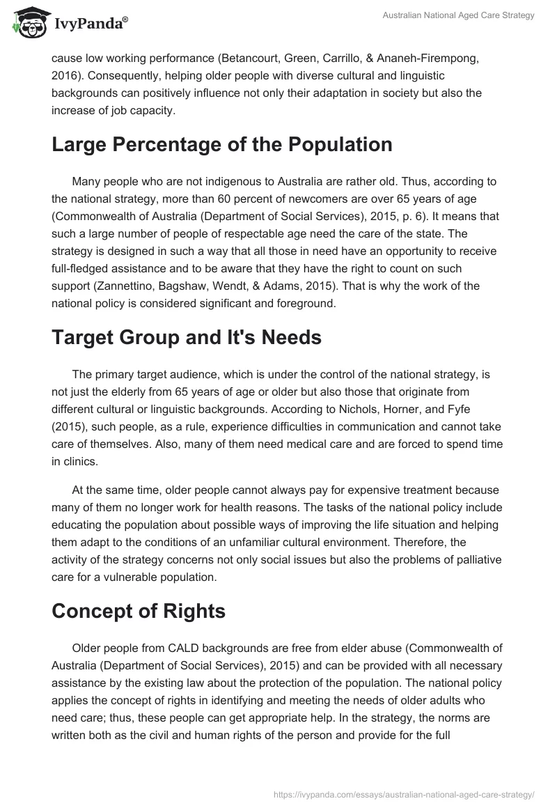 Australian National Aged Care Strategy. Page 3