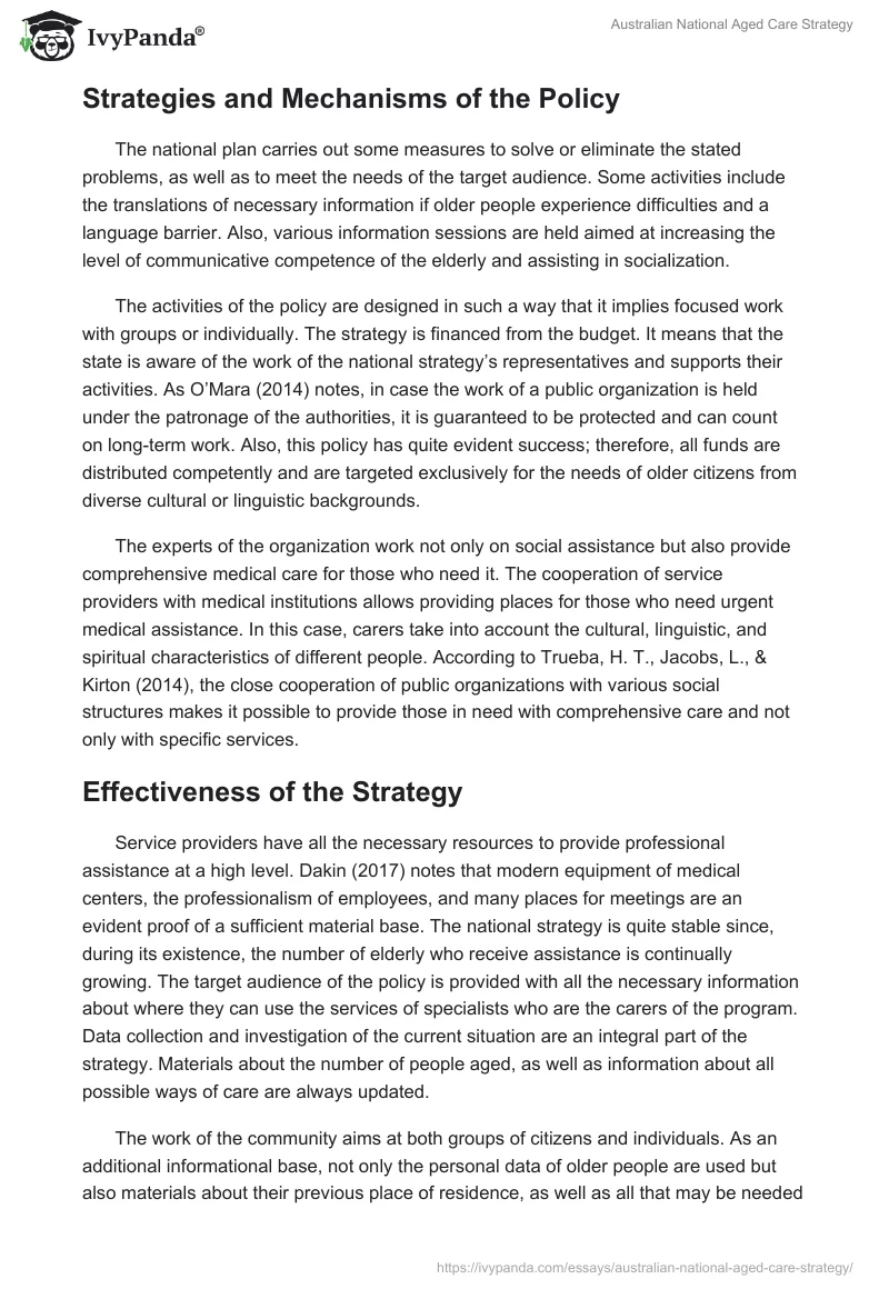 Australian National Aged Care Strategy. Page 5