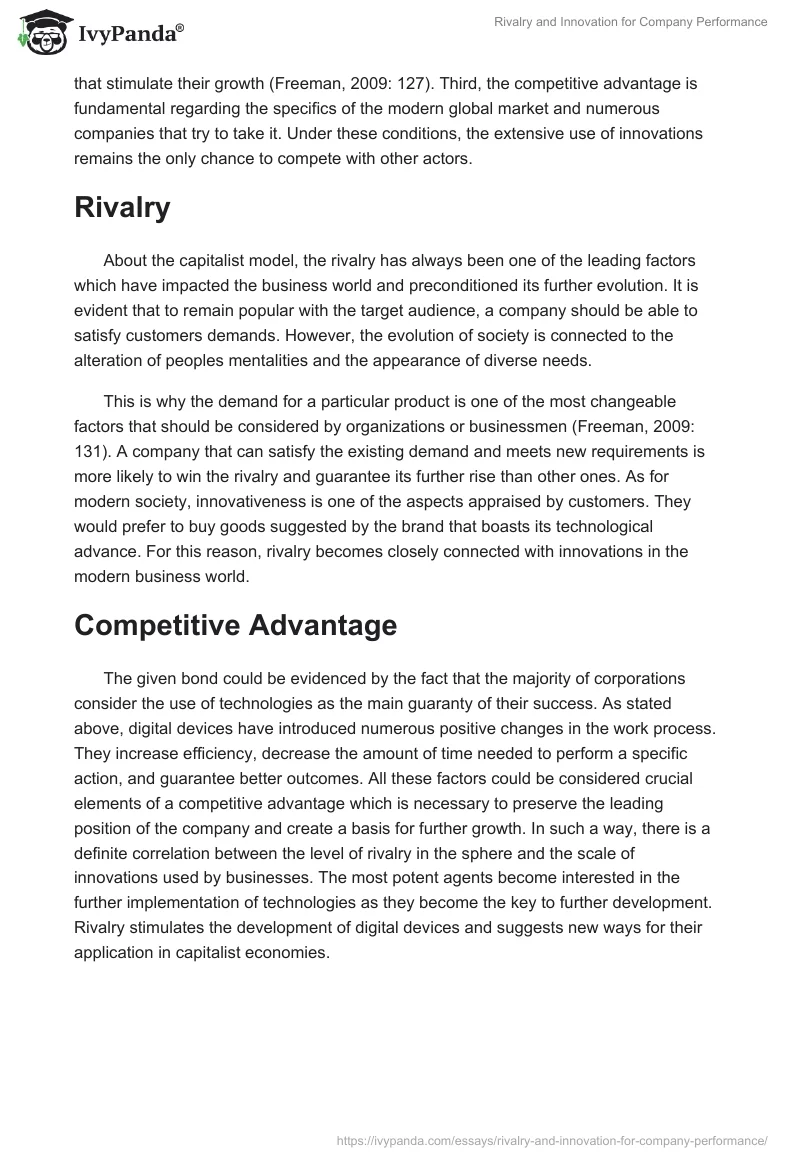 Rivalry and Innovation for Company Performance. Page 2