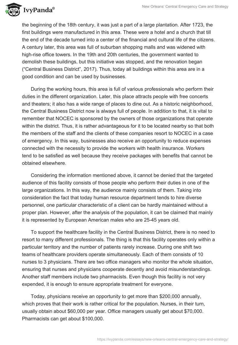 New Orleans’ Central Emergency Care and Strategy. Page 3