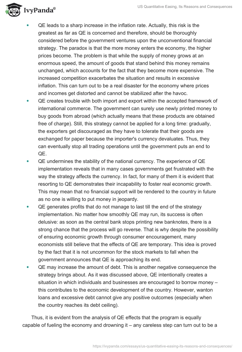 US Quantitative Easing, Its Reasons and Consequences. Page 3