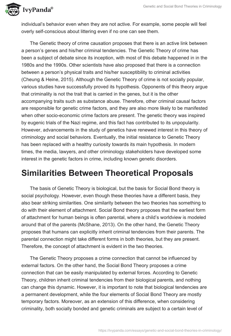 Genetic and Social Bond Theories in Criminology. Page 2