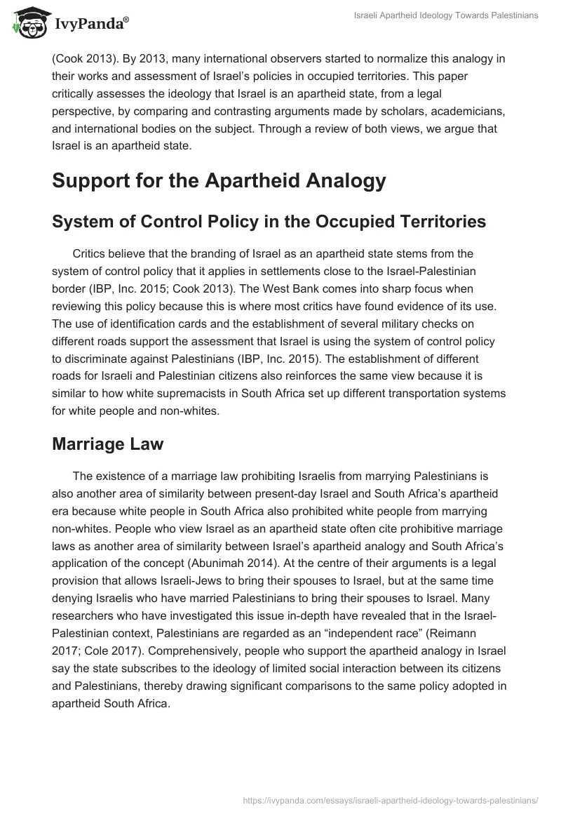 Israeli Apartheid Ideology Towards Palestinians. Page 2