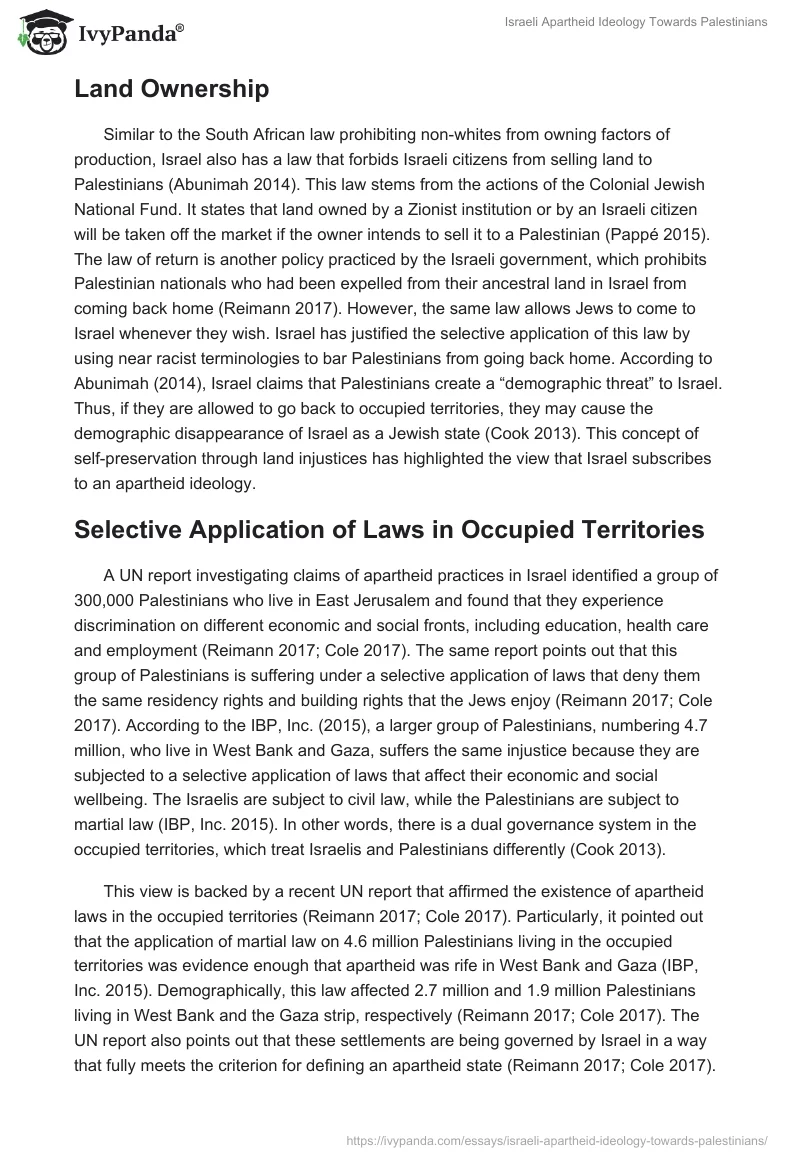 Israeli Apartheid Ideology Towards Palestinians. Page 3