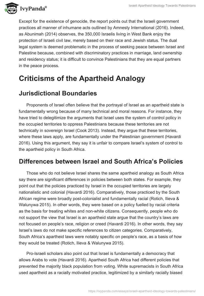 Israeli Apartheid Ideology Towards Palestinians. Page 4