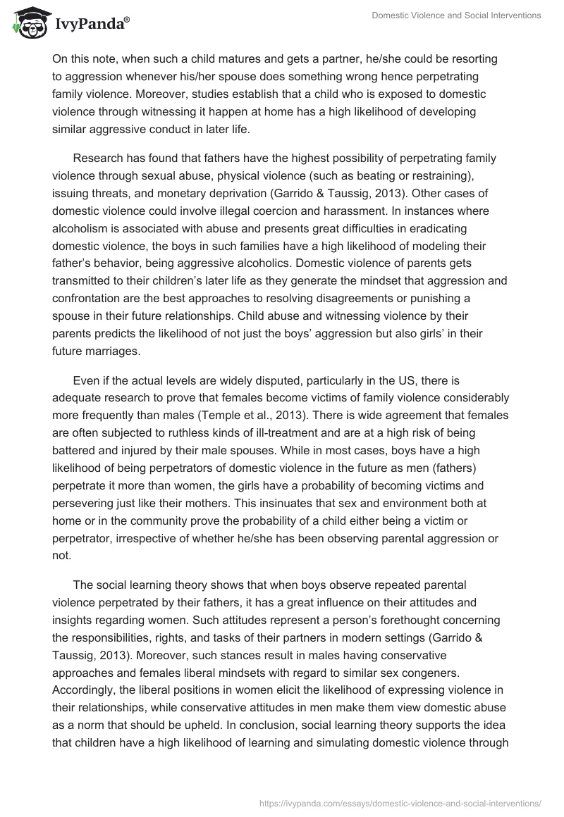 Domestic Violence and Social Interventions. Page 2