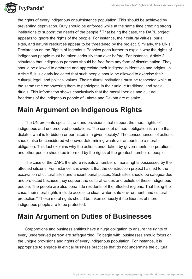 Indigenous Peoples’ Rights and Dakota Access Pipeline. Page 2