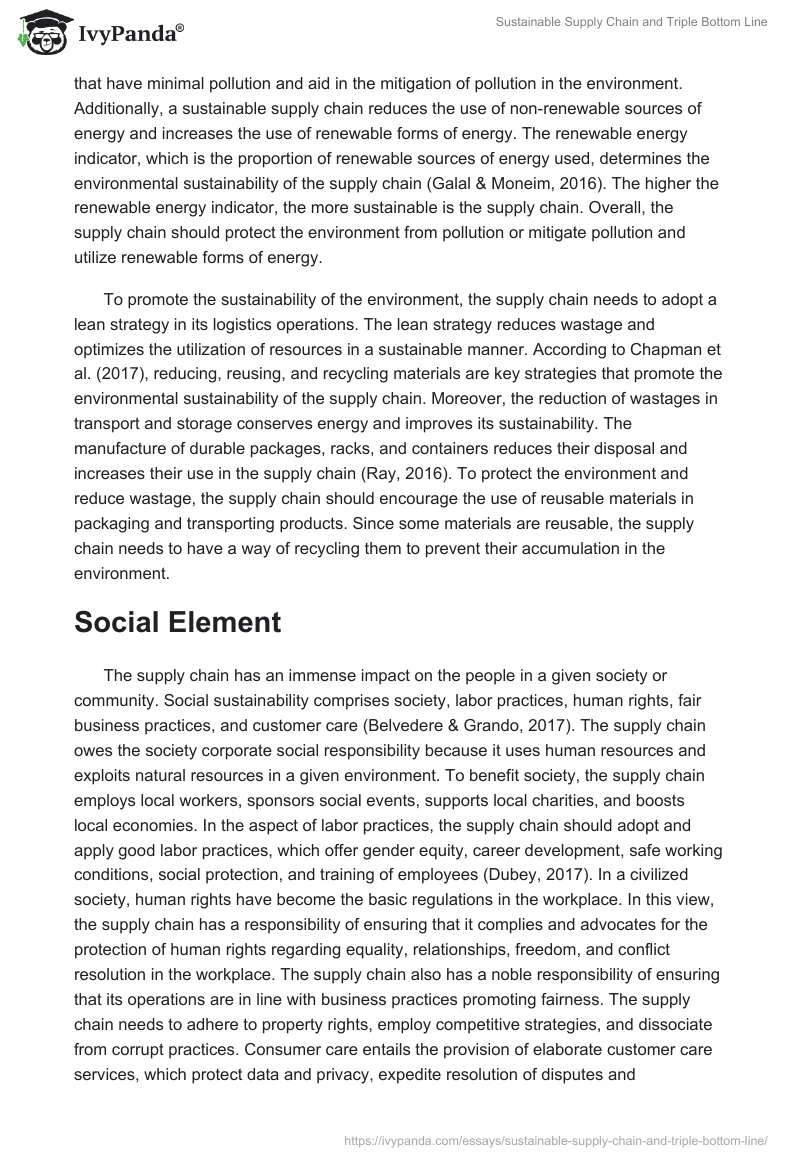 Sustainable Supply Chain and Triple Bottom Line. Page 3
