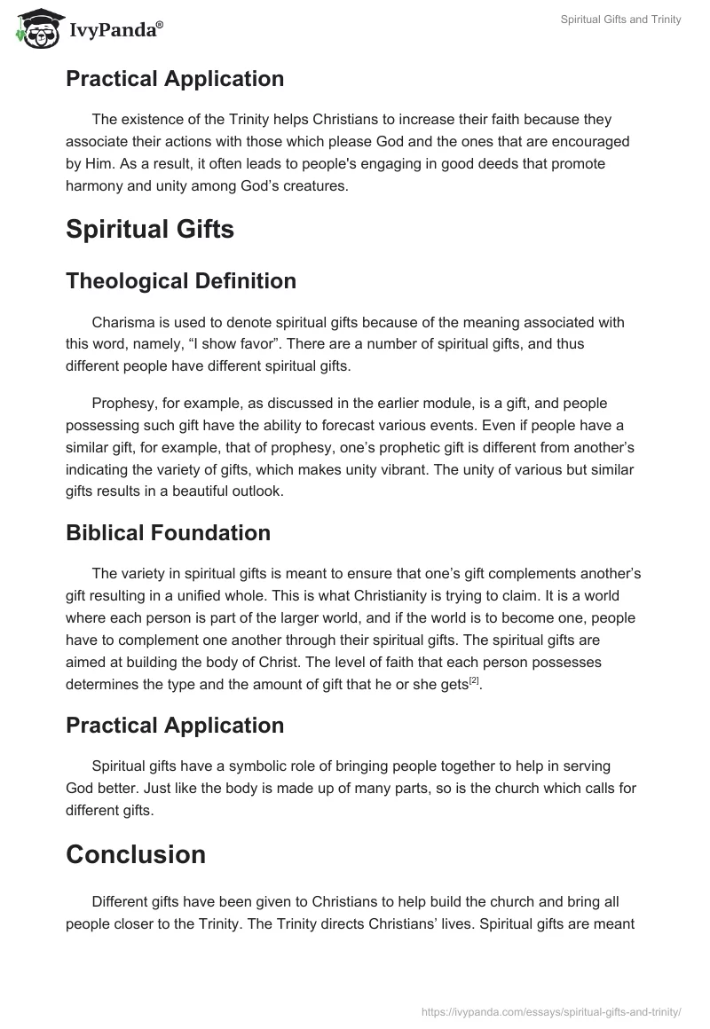 Spiritual Gifts and Trinity. Page 2