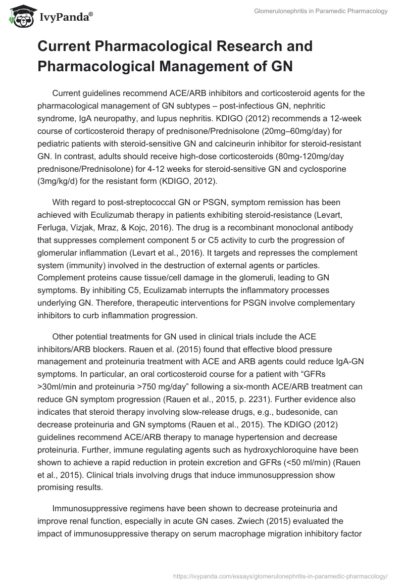Glomerulonephritis in Paramedic Pharmacology. Page 2