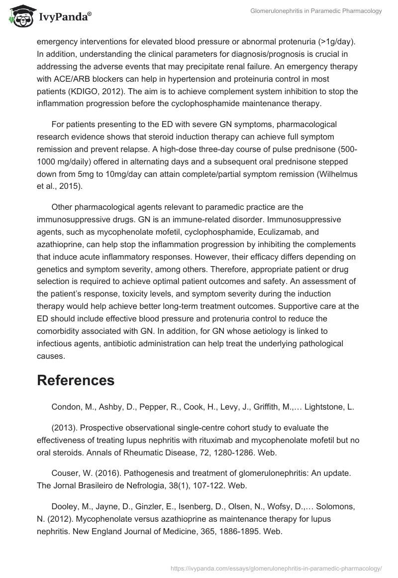 Glomerulonephritis in Paramedic Pharmacology. Page 5