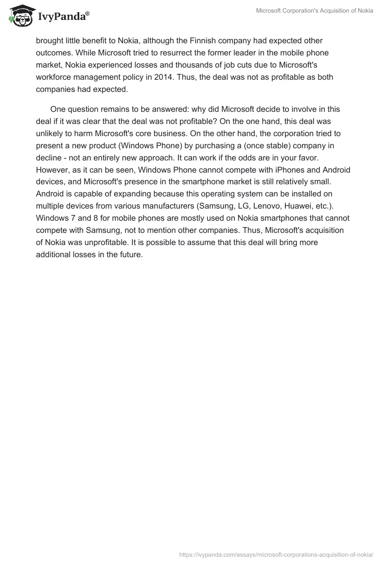 Microsoft Corporation's Acquisition of Nokia. Page 2