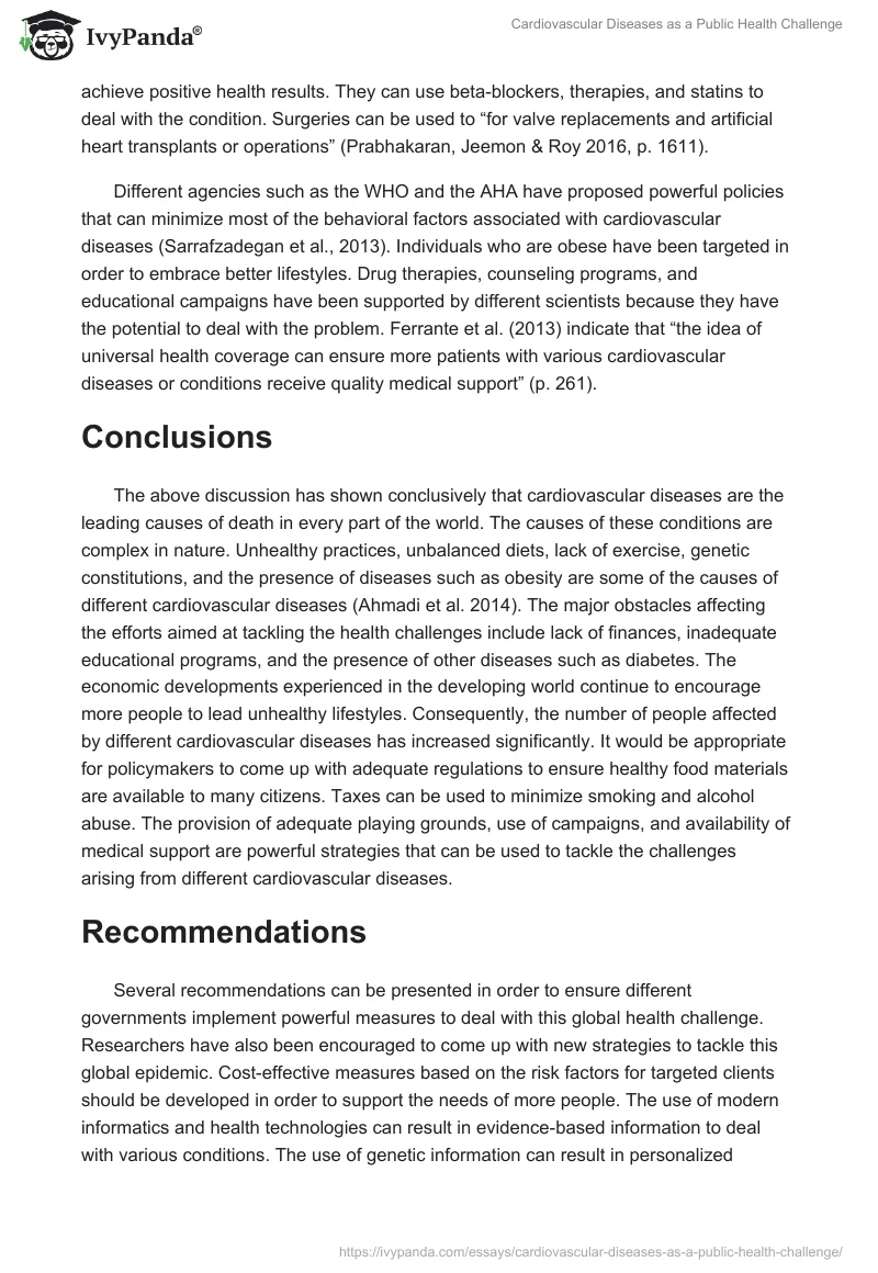 Cardiovascular Diseases as a Public Health Challenge. Page 4