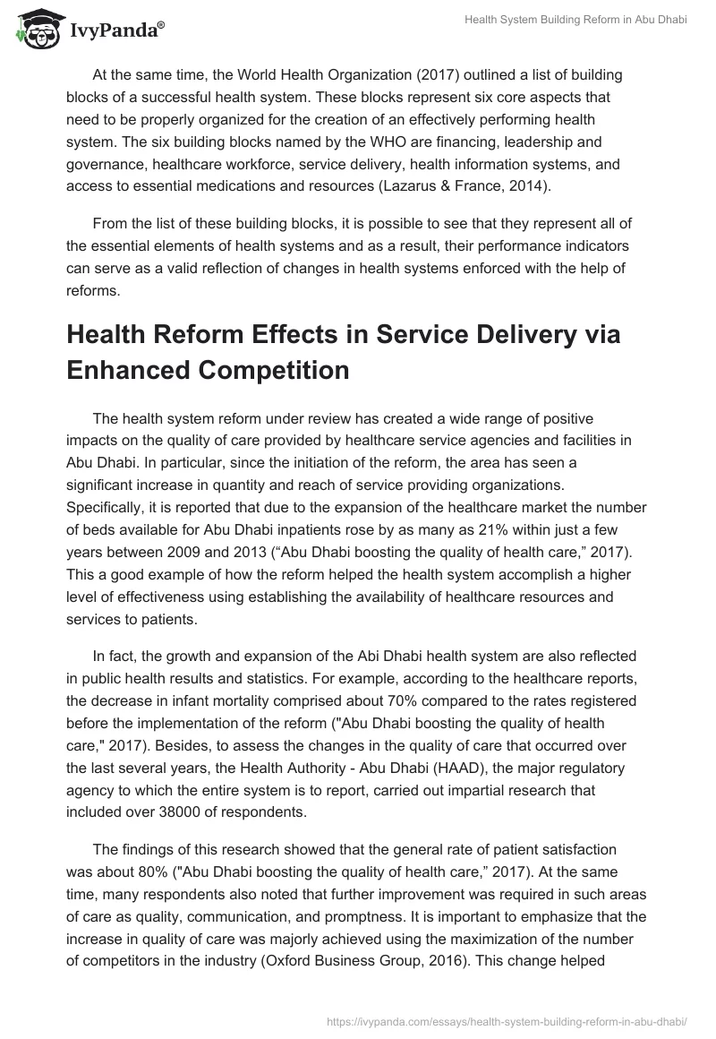 Health System Building Reform in Abu Dhabi. Page 2