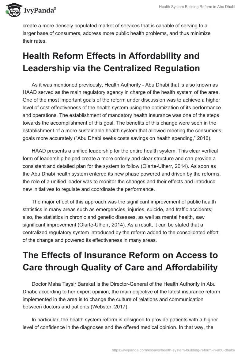 Health System Building Reform in Abu Dhabi. Page 3
