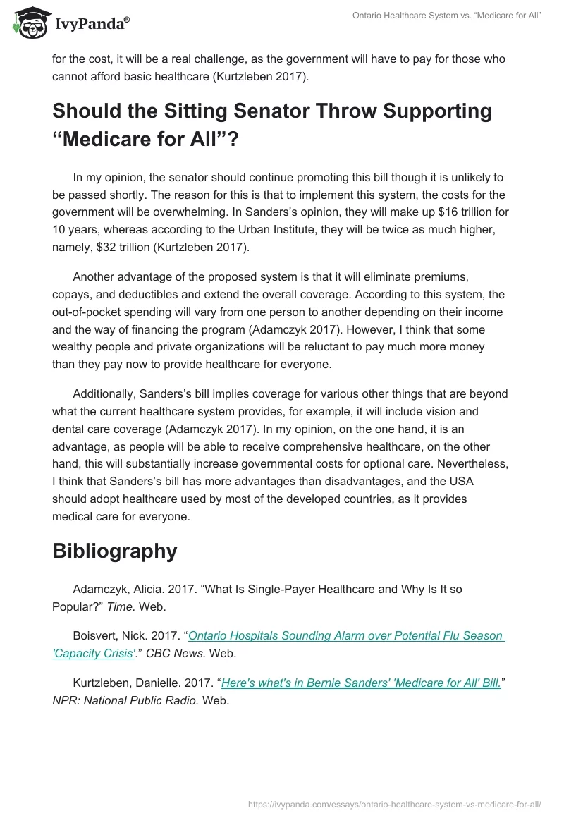 Ontario Healthcare System vs. “Medicare for All”. Page 2