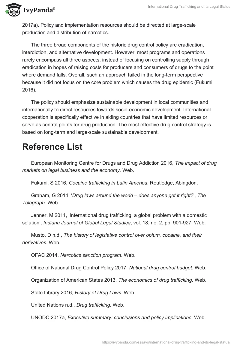 International Drug Trafficking and Its Legal Status. Page 4
