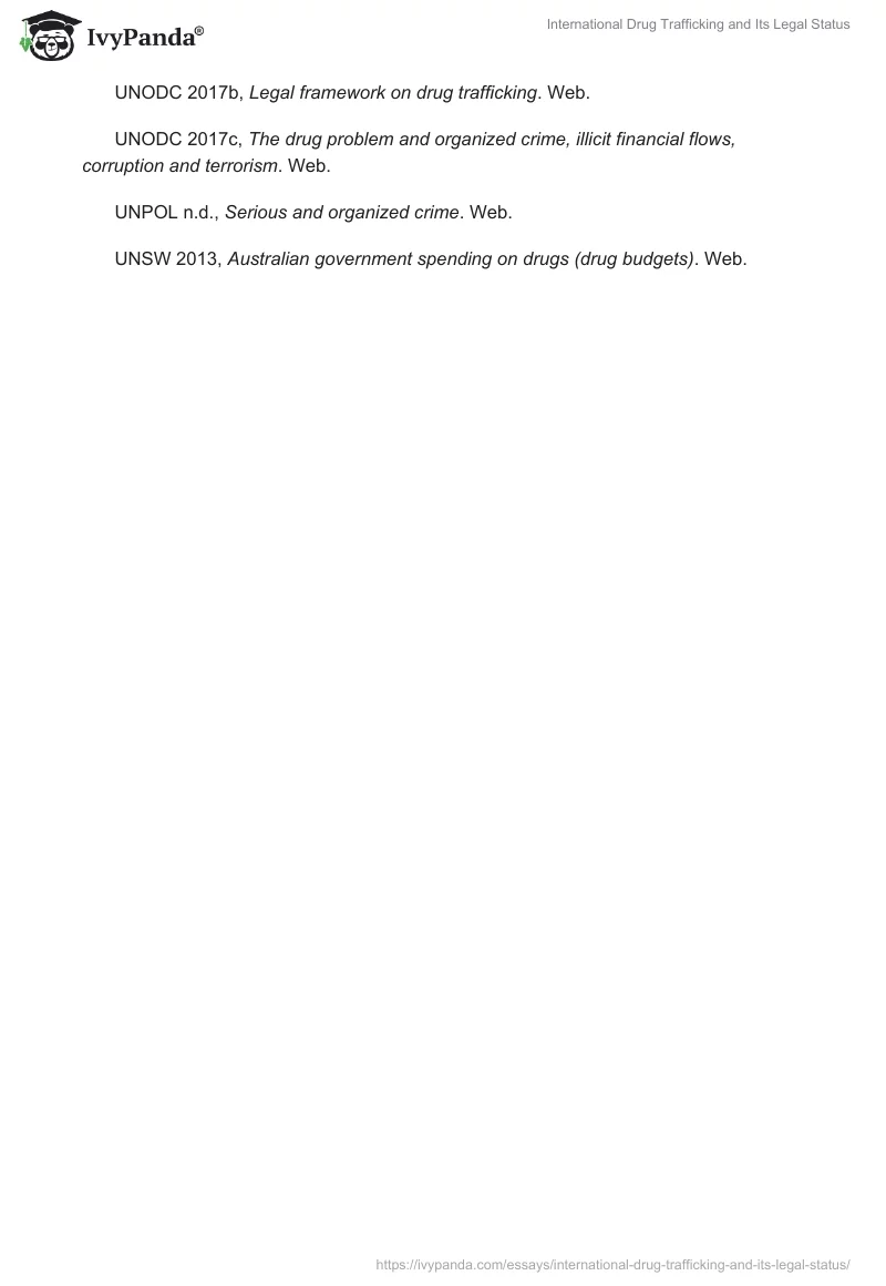 International Drug Trafficking and Its Legal Status. Page 5