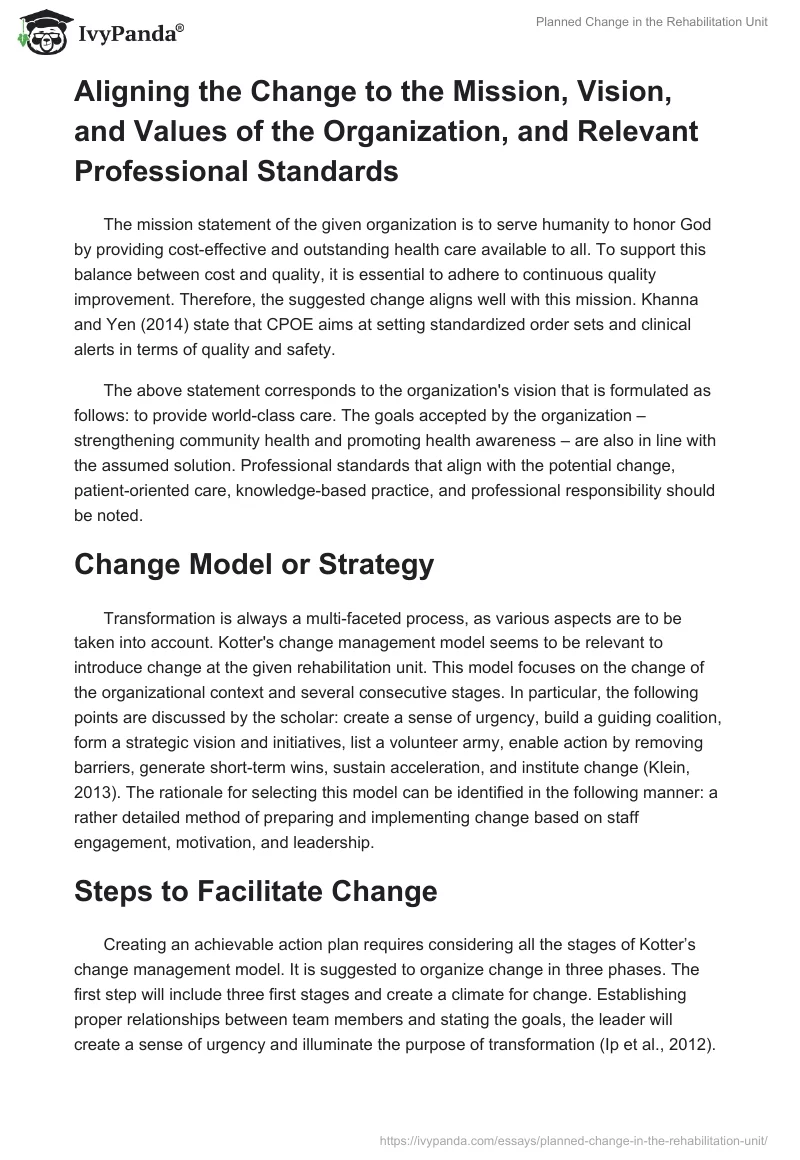 Planned Change in the Rehabilitation Unit. Page 2