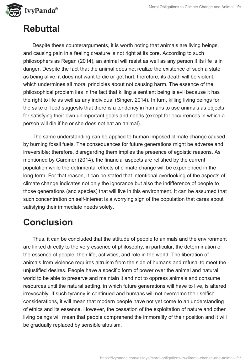 Moral Obligations to Climate Change and Animal Life. Page 4