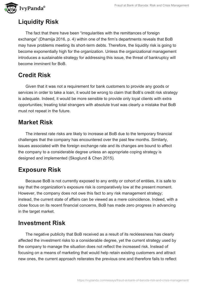 Fraud at Bank of Baroda: Risk and Crisis Management. Page 2
