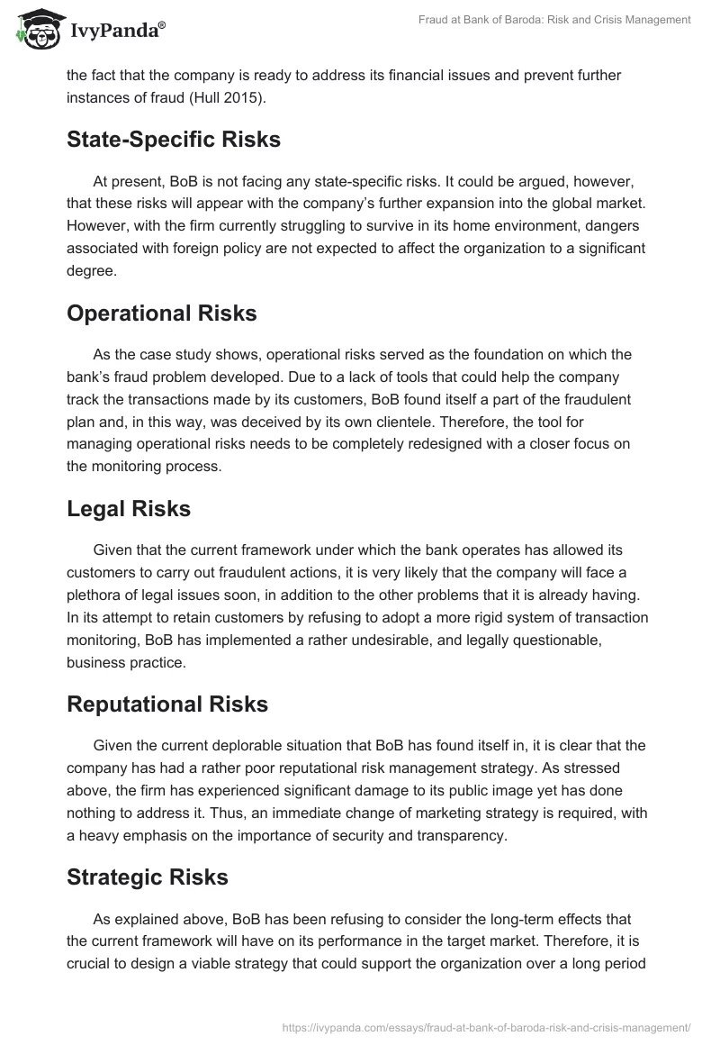 Fraud at Bank of Baroda: Risk and Crisis Management. Page 3