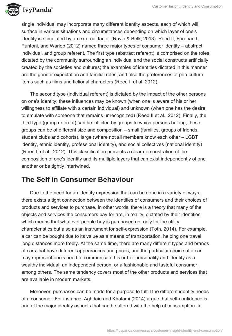 Customer Insight: Identity and Consumption. Page 2