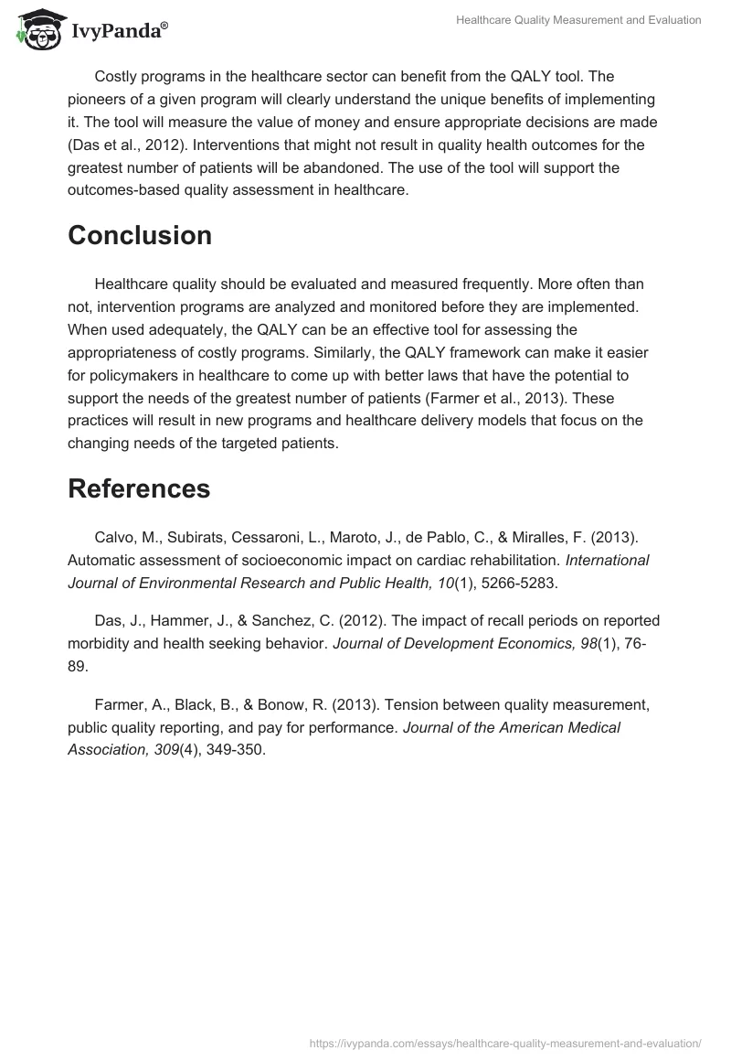 Healthcare Quality Measurement and Evaluation. Page 3