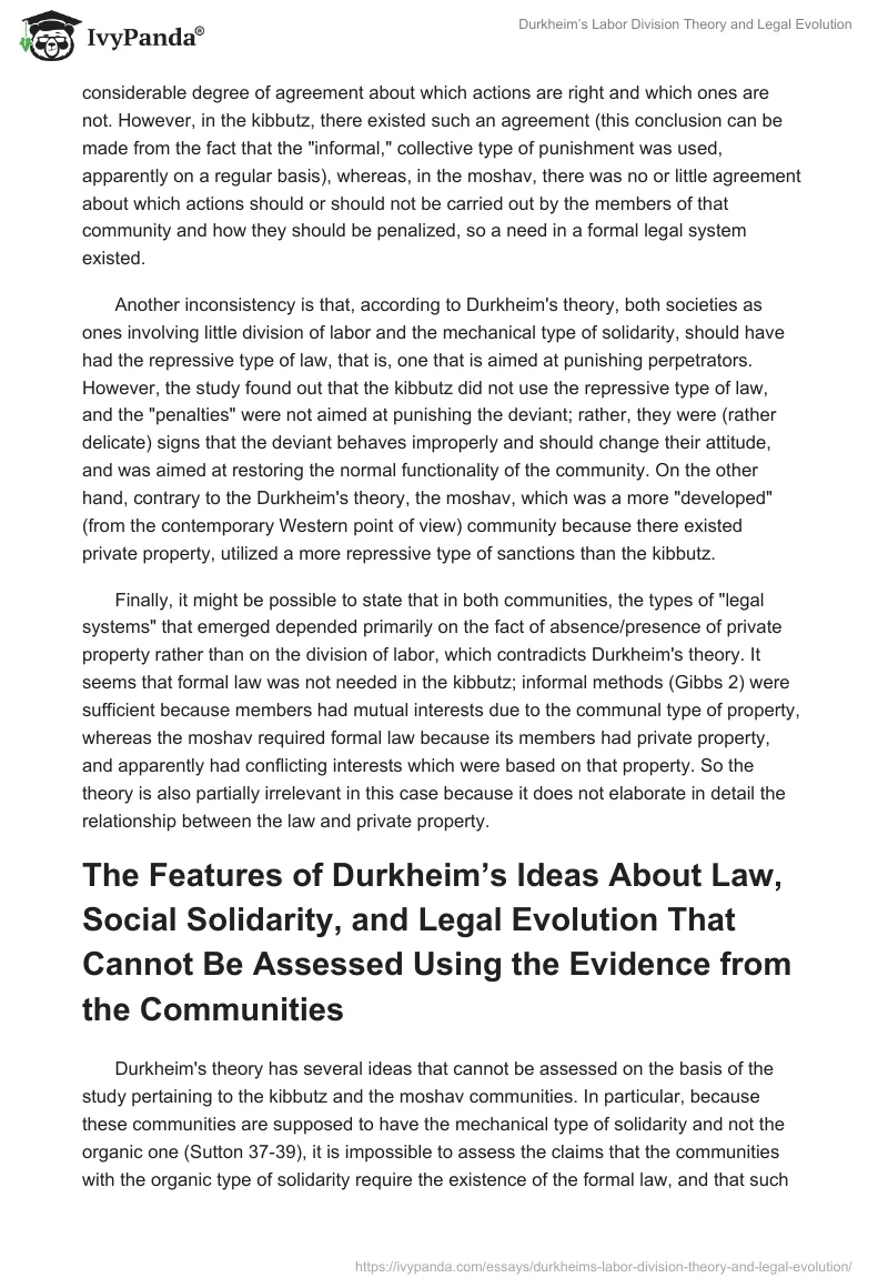 Durkheim’s Labor Division Theory and Legal Evolution. Page 4